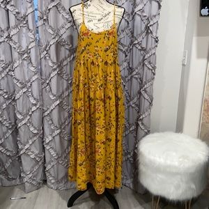 Mustered floral summer maxi dress